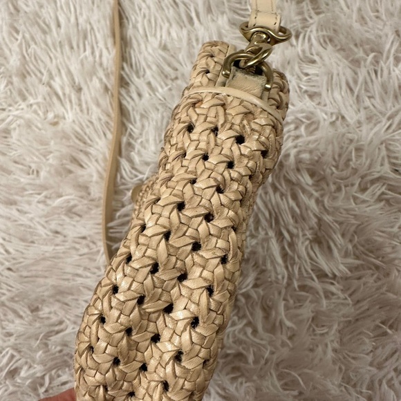 Clare V Midi Sac Cream Rattan Woven Leather Crossbody Bag - Picture 8 of 12